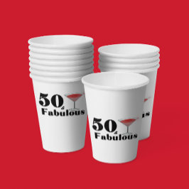 Vasos De Papel Cumpleaños Babe 50 & Fabuloso