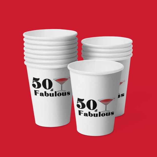 Vasos De Papel Cumpleaños Babe 50 & Fabuloso (Subido por el creador)
