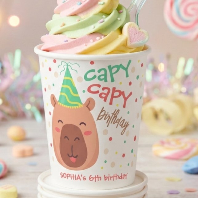 Vasos De Papel Cumpleaños capy capy carpincho (Subido por el creador)