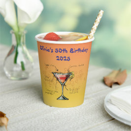 Vasos De Papel Cumpleaños Cosmopolita