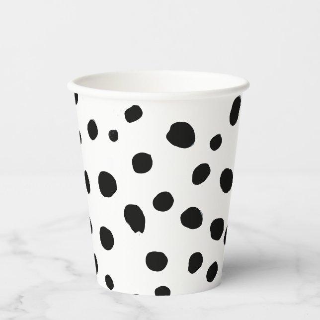 Vasos De Papel Cumpleaños dálmata mancha negra perro (Anverso)