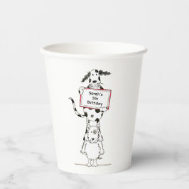 Vasos De Papel Cumpleaños de acróbatas de perro lindos personaliz