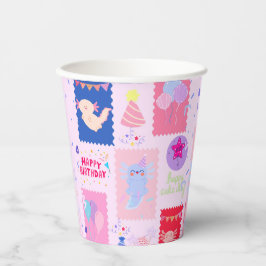 Vasos De Papel Cumpleaños de ajolote