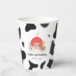 Vasos De Papel Cumpleaños de animales de granja con estampado de 