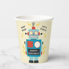 Vasos De Papel Cumpleaños de Antique Toy Robot
