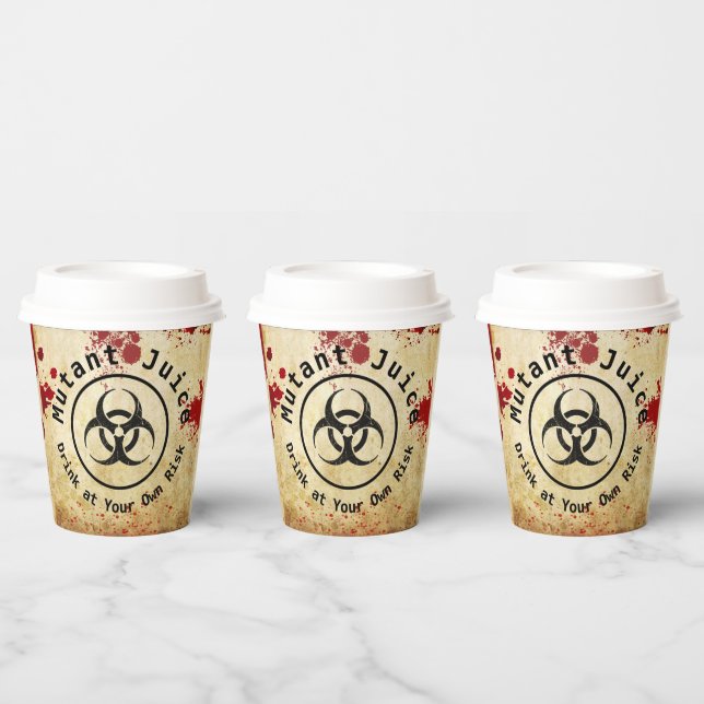Vasos De Papel Cumpleaños de Apocalipsis Zombi | Biohazard de Hal (Multi)