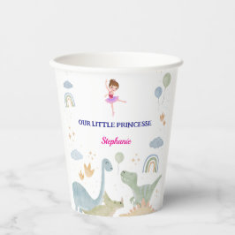 Vasos De Papel cumpleaños de bailarinas de dinosaurio personaliza