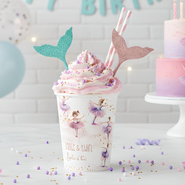 Vasos De Papel Cumpleaños de bailarinas y bailarinas giratorias (Subido por el creador)