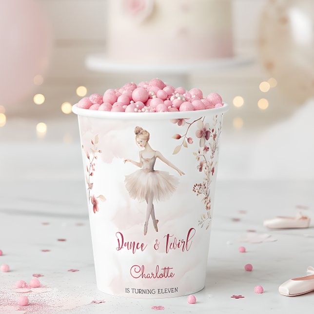 Vasos De Papel Cumpleaños de bailarinas y bailarinas giratorias (Subido por el creador)