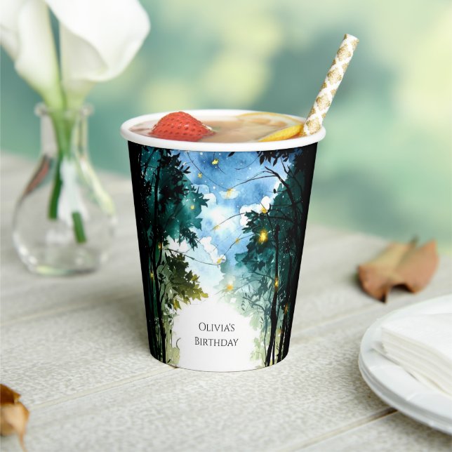 Vasos De Papel Cumpleaños de Boho Dream Woodland (in situ)