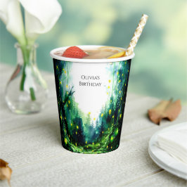 Vasos De Papel Cumpleaños de Boho Sparkling Woodland