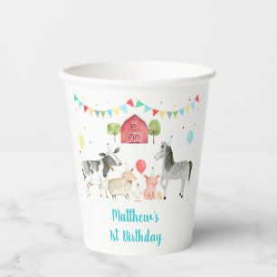 Vasos De Papel Cumpleaños de Boy Farm Barnyard