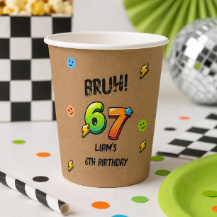 Vasos De Papel Cumpleaños de Bruh 6 7 niños