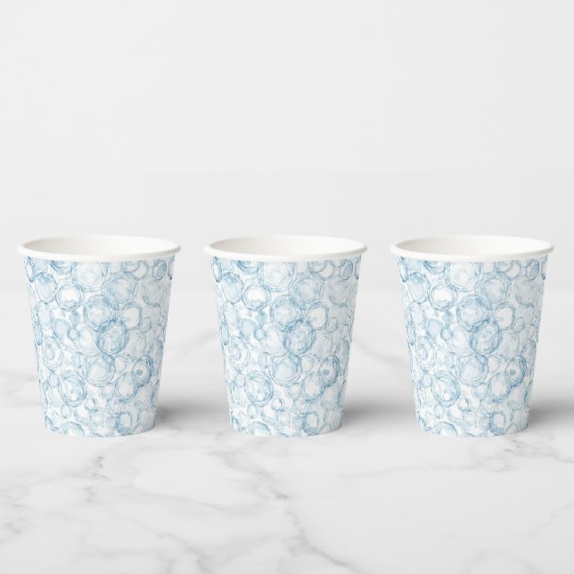 Vasos De Papel Cumpleaños de Burbujas Azules (Multi)