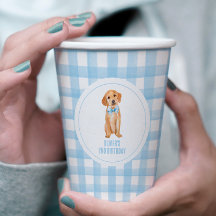 Cumpleaños de cachorro preppy de cuadros