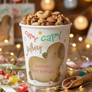 Vasos De Papel Cumpleaños de capibara Capy