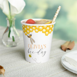 Vasos De Papel Cumpleaños de cualquier edad con tema de abeja