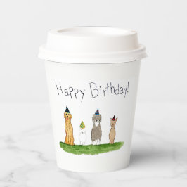 Vasos De Papel Cumpleaños de cuatro perros con sombreros de fiest
