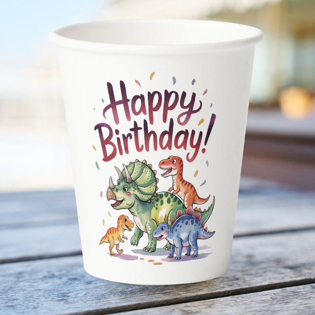 Vasos De Papel Cumpleaños de dinosaurios para niños (Subido por el creador)