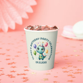 Vasos De Papel Cumpleaños de Dinosur Adorable