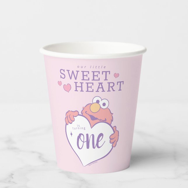 Vasos De Papel Cumpleaños de Elmo Sweetheart (Anverso)