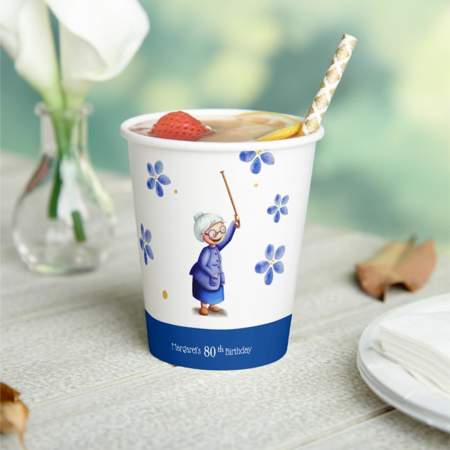 Vasos De Papel Cumpleaños de Floral de acuarela (in situ)