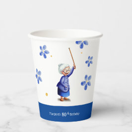 Vasos De Papel Cumpleaños de Floral de acuarela