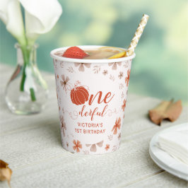VASOS DE PAPEL CUMPLEAÑOS DE FLORES DE CALABAZA DE OTÑO CON ARCO 