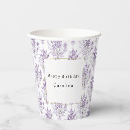 Vasos De Papel Cumpleaños de Flores Lilas Bonitas