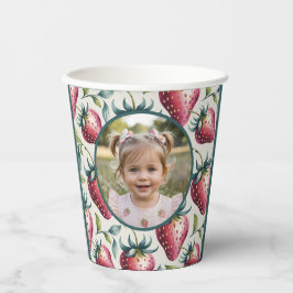 Vasos De Papel Cumpleaños de Fresa Dulce Foto