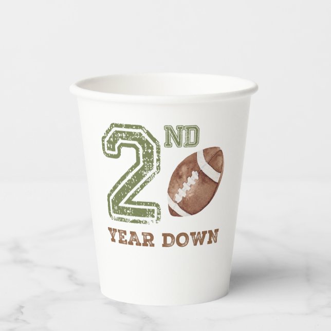 Vasos De Papel Cumpleaños de fútbol del segundo año (Anverso)
