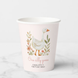 Vasos De Papel Cumpleaños de ganso tonto rosa