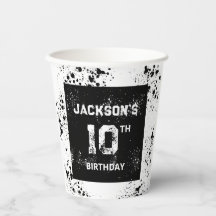 Cumpleaños de Grunge con Salpicaduras de Pintura e