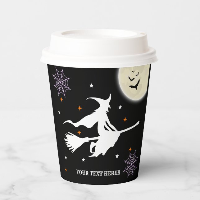 Vasos De Papel Cumpleaños de Halloween para niños - Pequeña Bruja (Anverso)