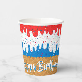 Vasos De Papel Cumpleaños de Helado de América