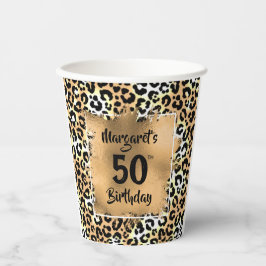 Vasos De Papel Cumpleaños de impresión de animales leopardos