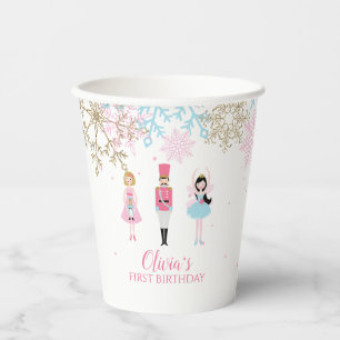 Vasos De Papel Cumpleaños de invierno Cascanueces con purpurina y