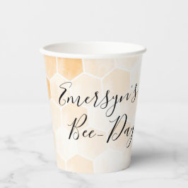 Vasos De Papel Cumpleaños de la abeja acuarela