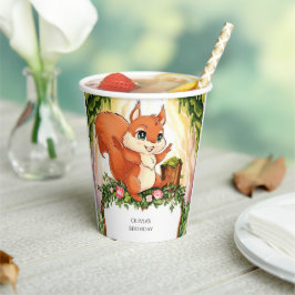 Vasos De Papel Cumpleaños de la ardilla encantada Pastel