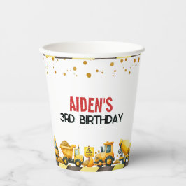 Vasos De Papel Cumpleaños de la Construcción