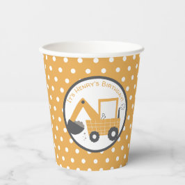 Vasos De Papel Cumpleaños de la Construcción del Pequeño Digger