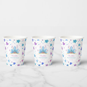 Vasos De Papel Cumpleaños de la Corona del Hielo de Cuentos de Ha