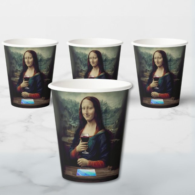 Vasos De Papel Cumpleaños de la fiesta del vino y la pintura Mona (Subido por el creador)