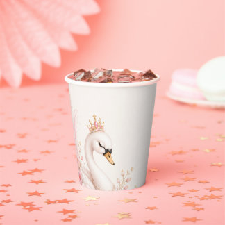 Vasos De Papel Cumpleaños de la Princesa Cisne Cuento de Hadas Ro