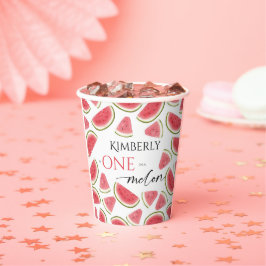 Vasos De Papel Cumpleaños de la sandía, uno en fiesta de cumpleañ