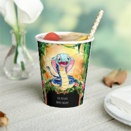 Vasos De Papel Cumpleaños de la Serpiente Pastel Reptiles