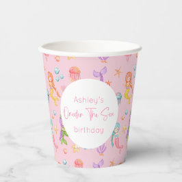 Vasos De Papel Cumpleaños de la sirena