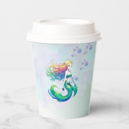 Vasos De Papel Cumpleaños de la sirena bajo el mar