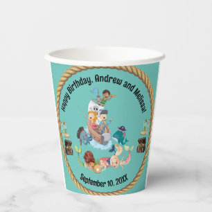 Vasos De Papel Cumpleaños de la Sirena y de los Piratas