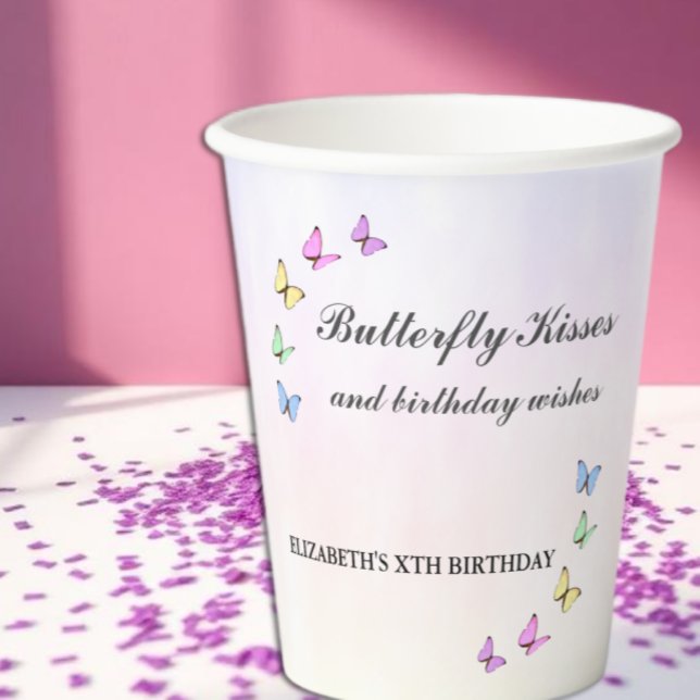 Vasos De Papel Cumpleaños de las Mariposas Coloridas (Subido por el creador)